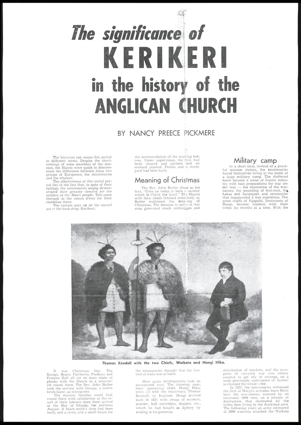 Kerikeri and the Anglican Church 