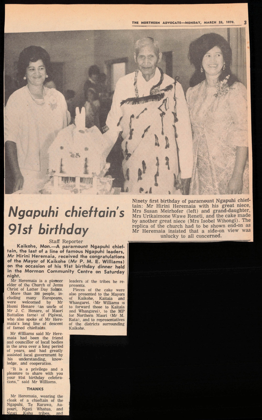 Ngapuhi chieftain's 91st birthday