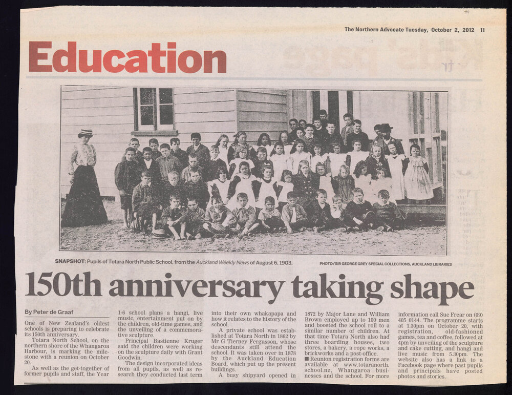 Totara North Schools 150th anniversary taking shape