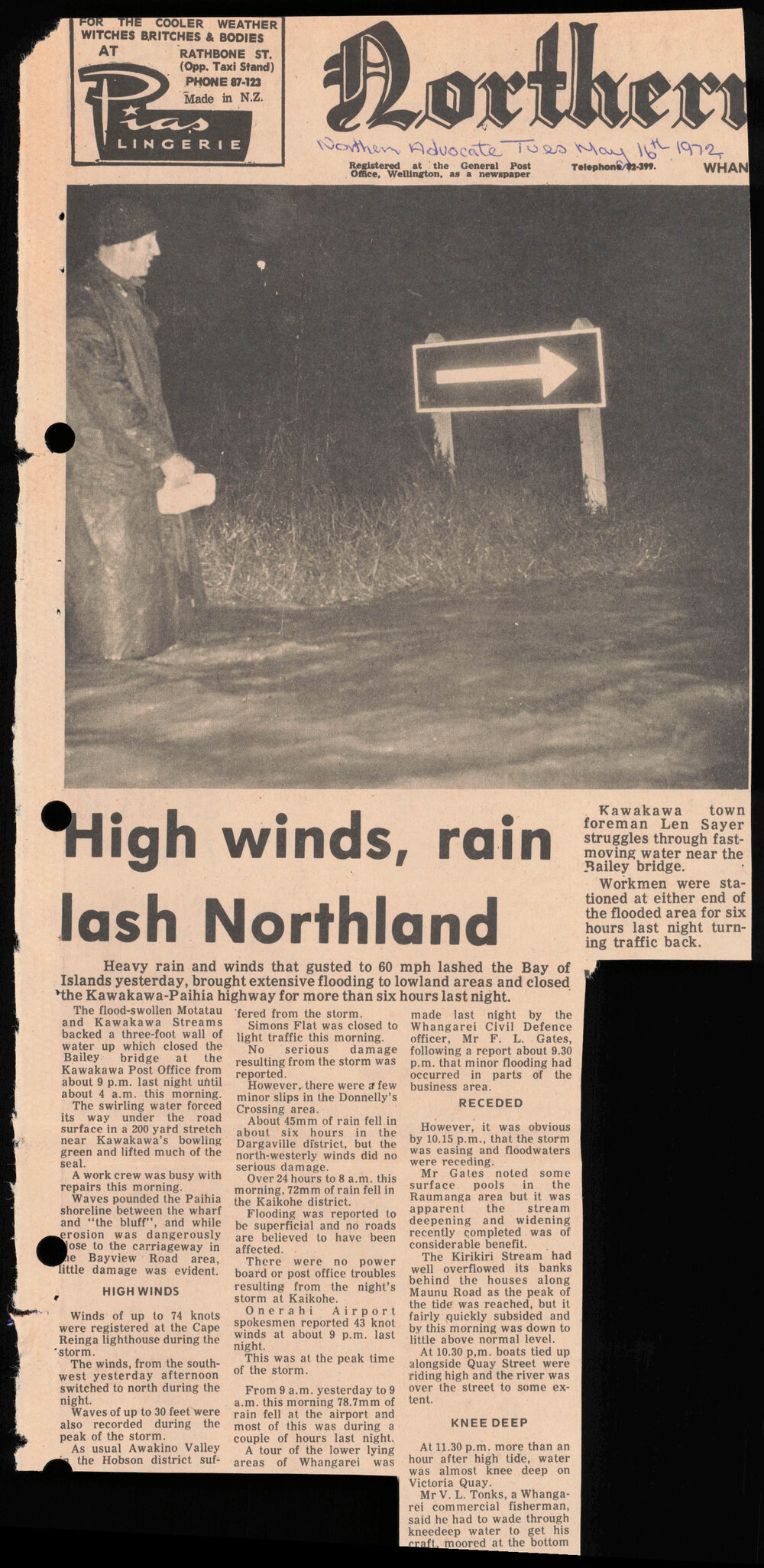 High winds; rain lash Northland