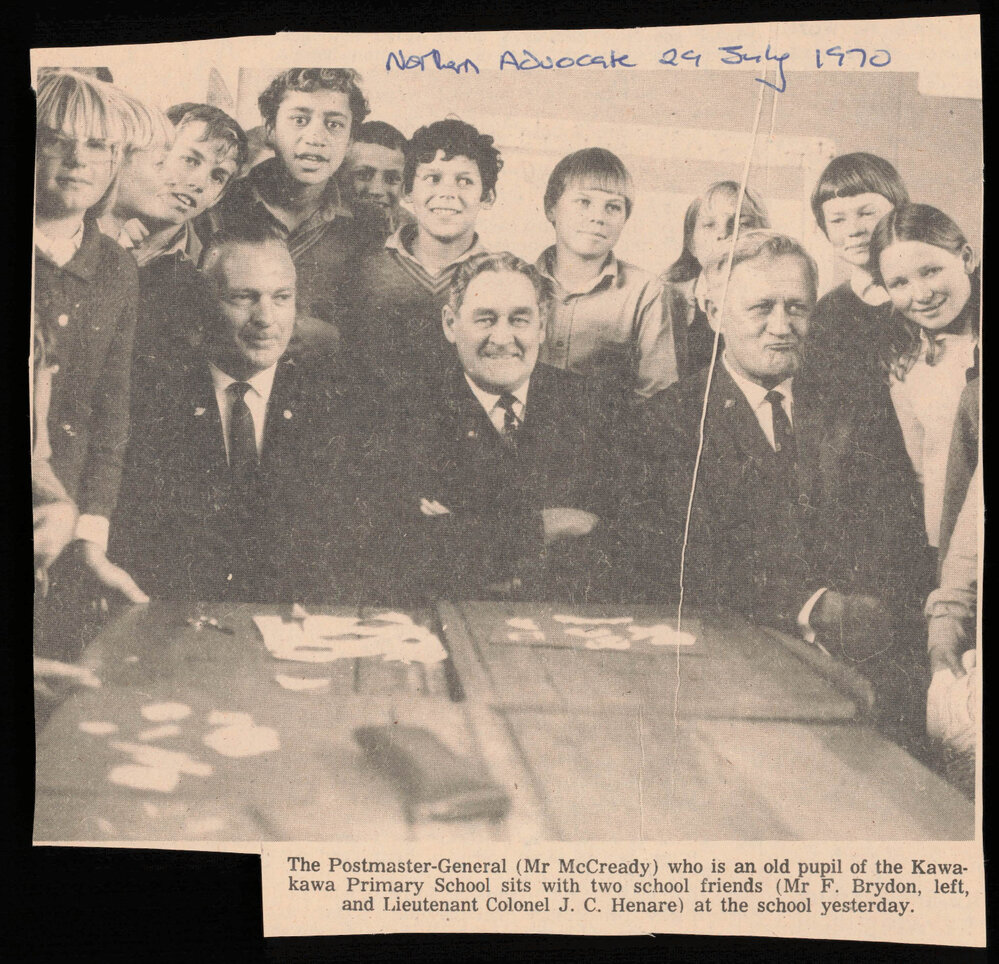Postmaster General at Kawakawa Primary School; 1970 