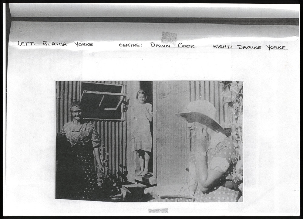 Photograph of Bertha Yorke; Dawn Cook and Daphne Yorke