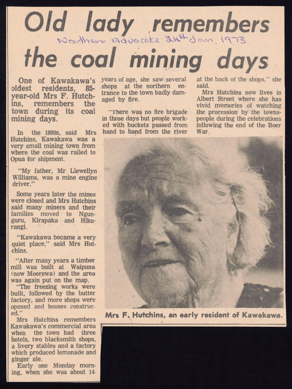 Old Lady remembers the coal mining days