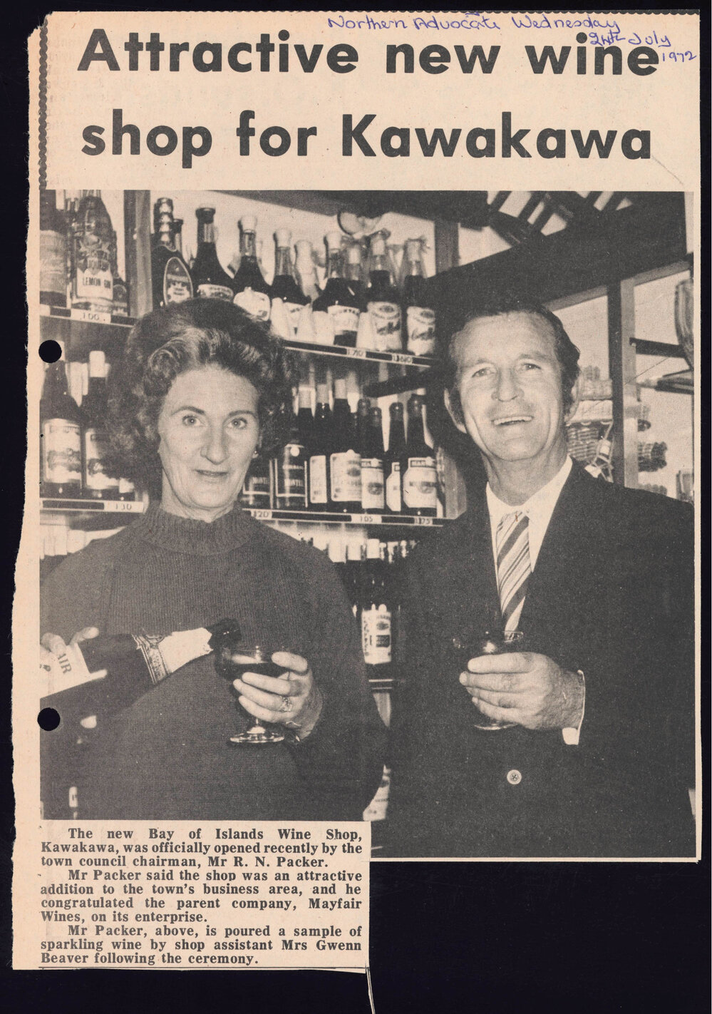 Attractive new wine shop for Kawakawa