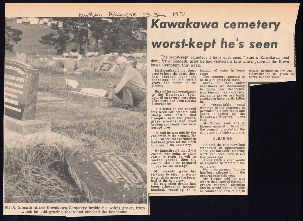Kawakawa cemetery worst-kept he's seen