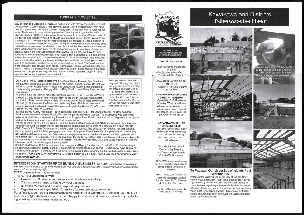 Kawakawa and District newsletter; June 2014