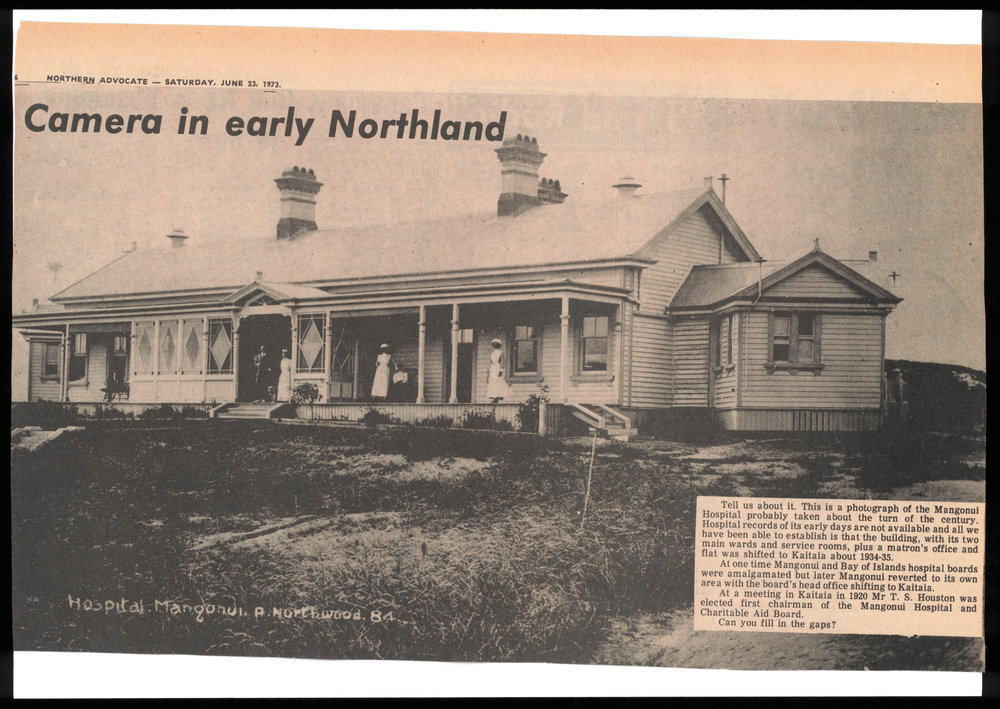 Camera in early Northland : Mangonui Hospital