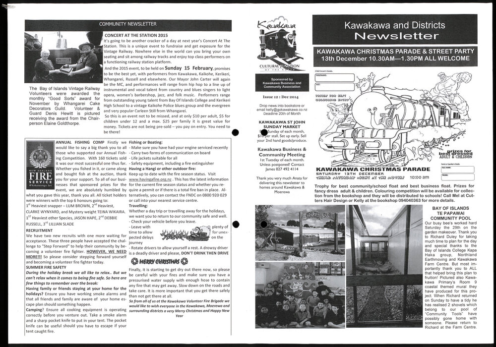 Kawakawa and District newsletter; December 2014