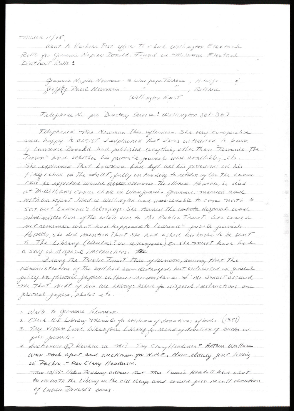 Research notes about Lawrence Donald