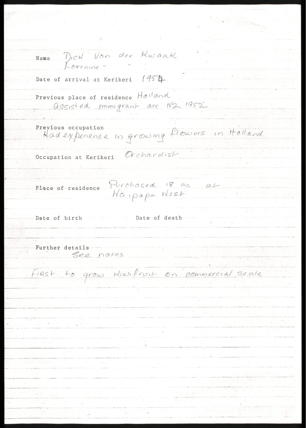 Dick and Lorraine Van der Kwaak