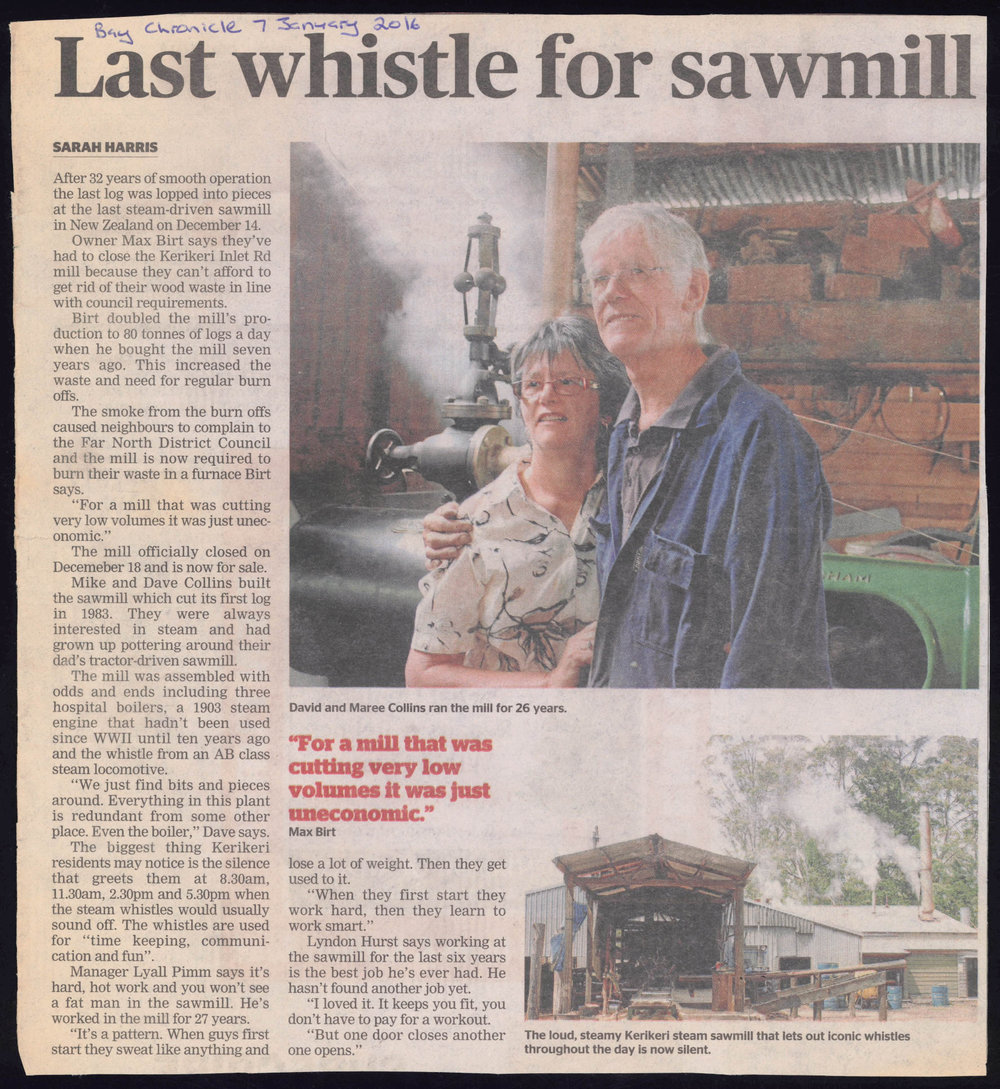 Last whistle for sawmill