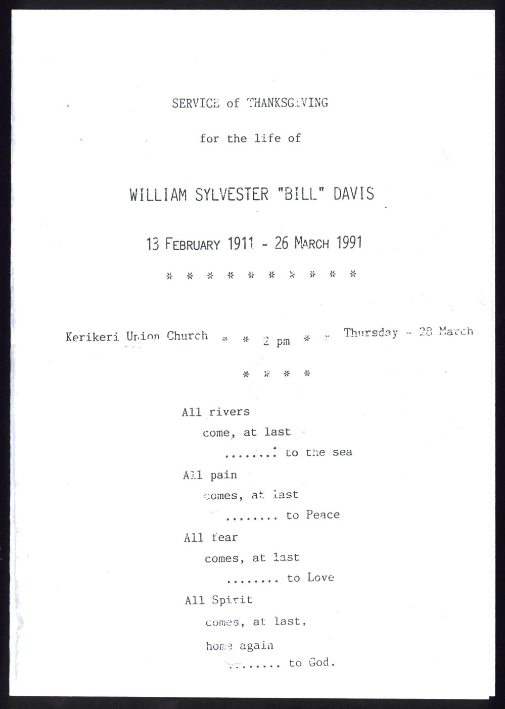 William Sylvester "Bill" Davis