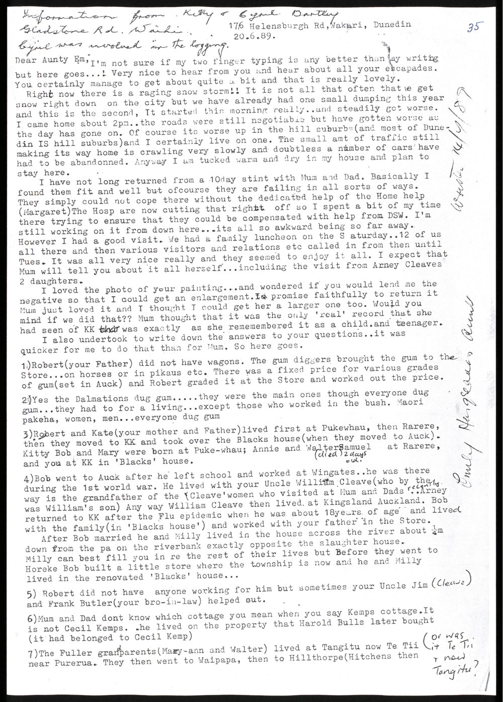 Letter to Emily Roseline Hargreaves