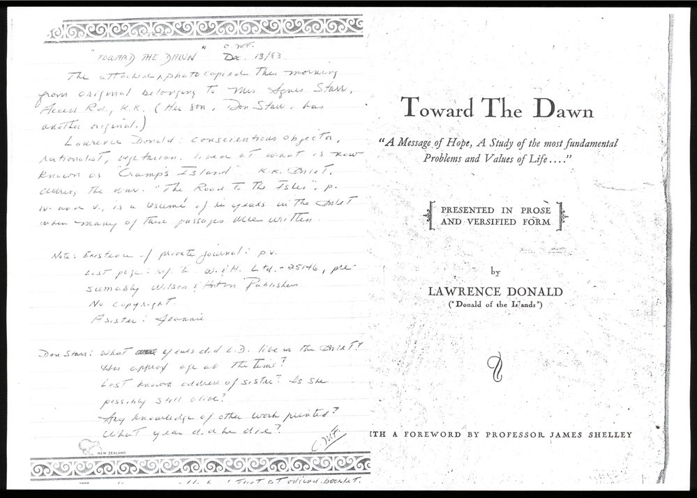 Toward the dawn : A message of hope, a study of the most fundamental problems and values of life . . . .