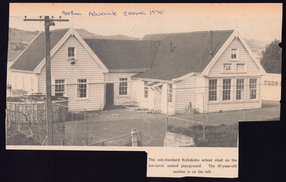 Photograph of the Kokukohu Old School in 1970