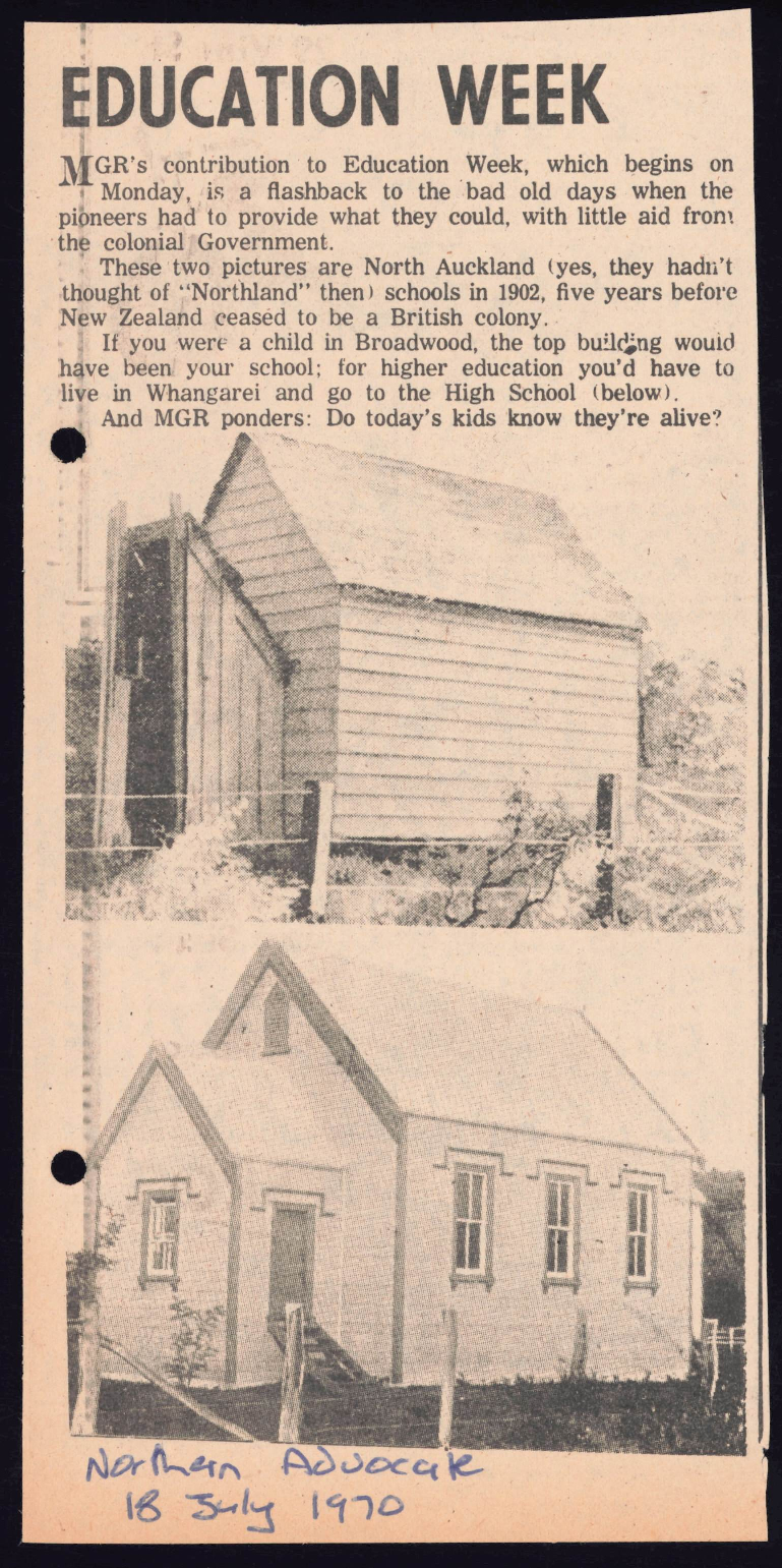 Education Week: Photographs of Broadwood and Whangarei schools in 1902