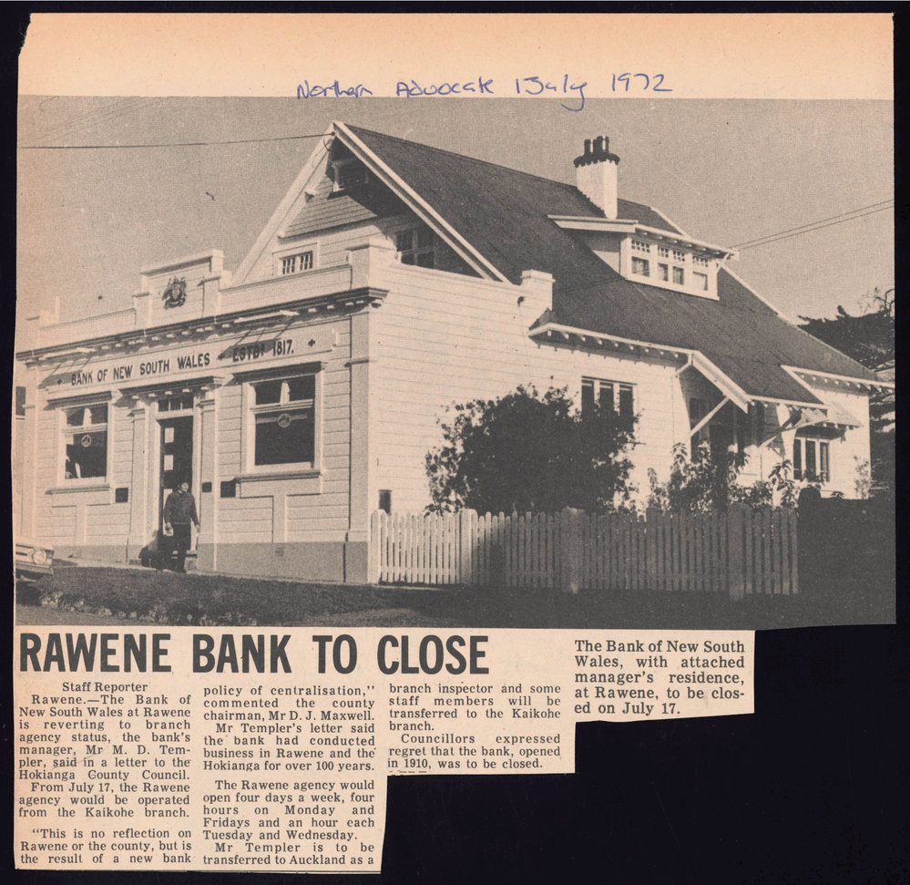 Rawene bank to close