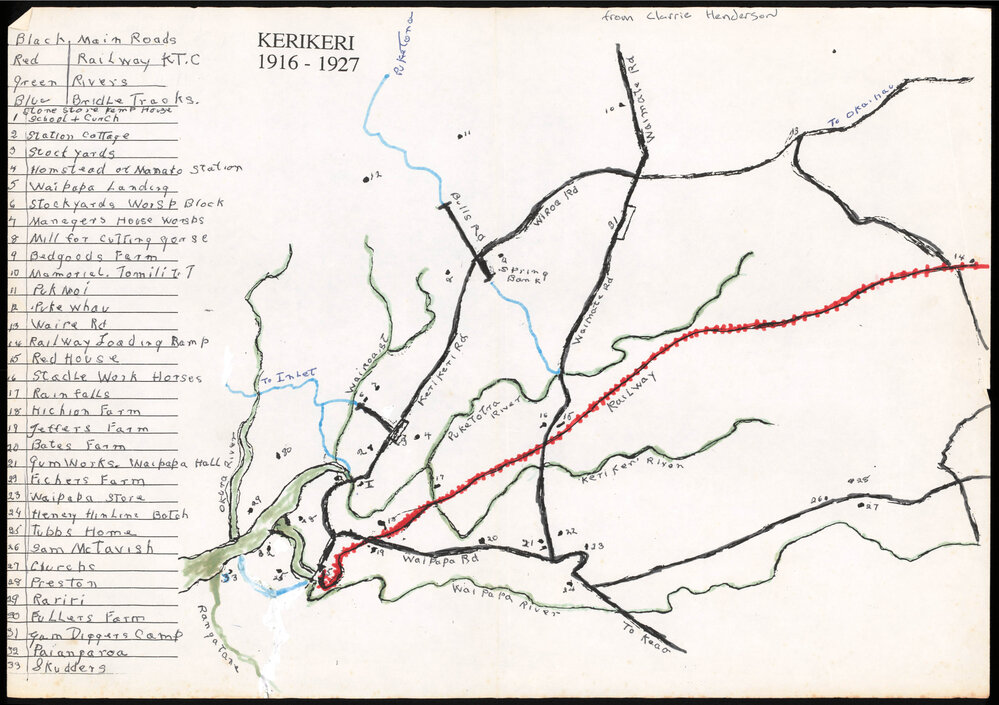 Map of Kerikeri 1919 - 1928