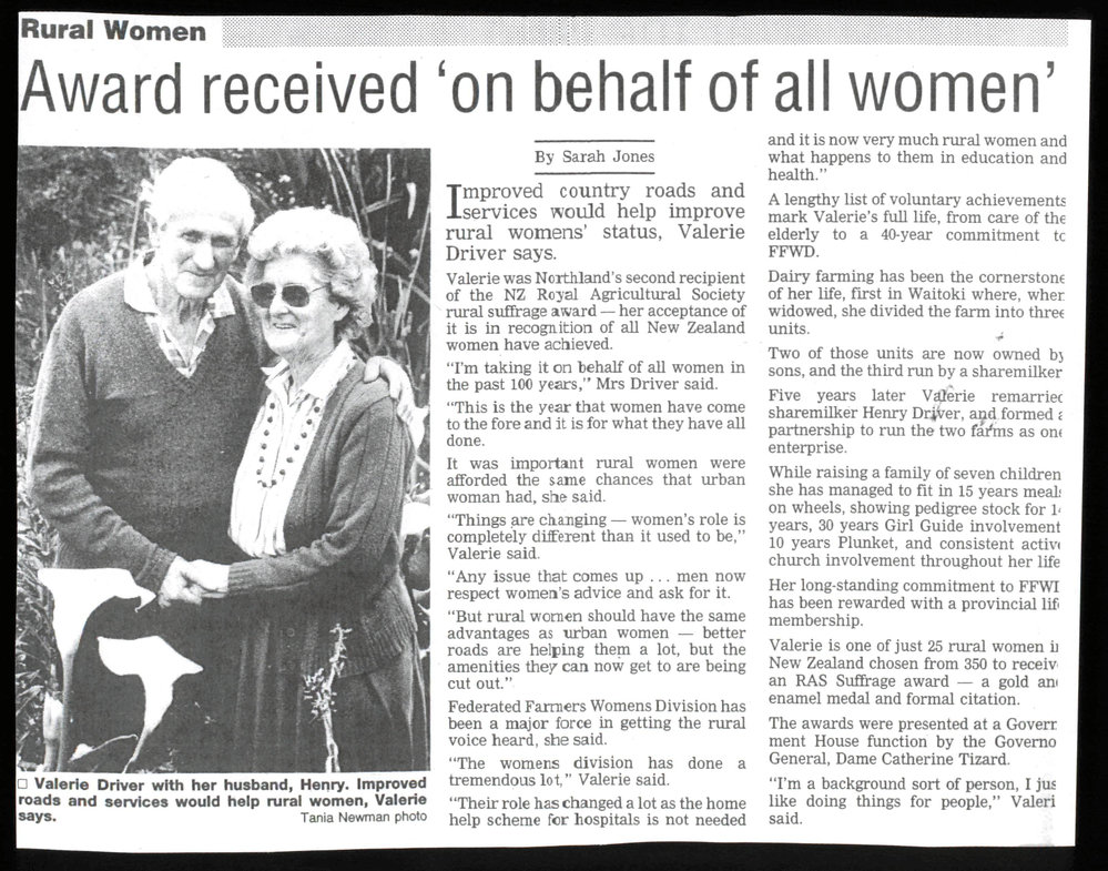 Award received 'on behalf of all women'