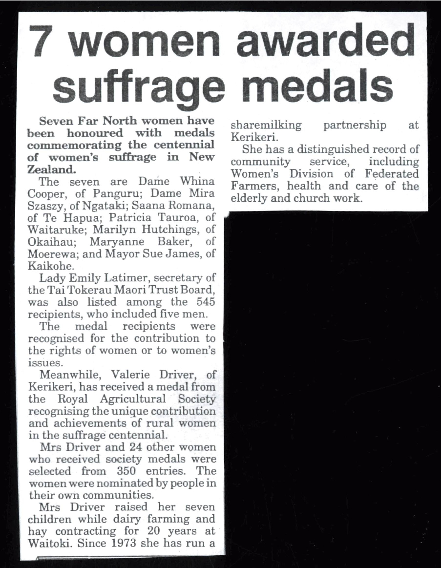 7 women awarded suffrage medals 