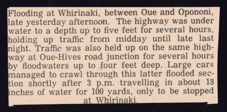 Flooding at Whirinaki 