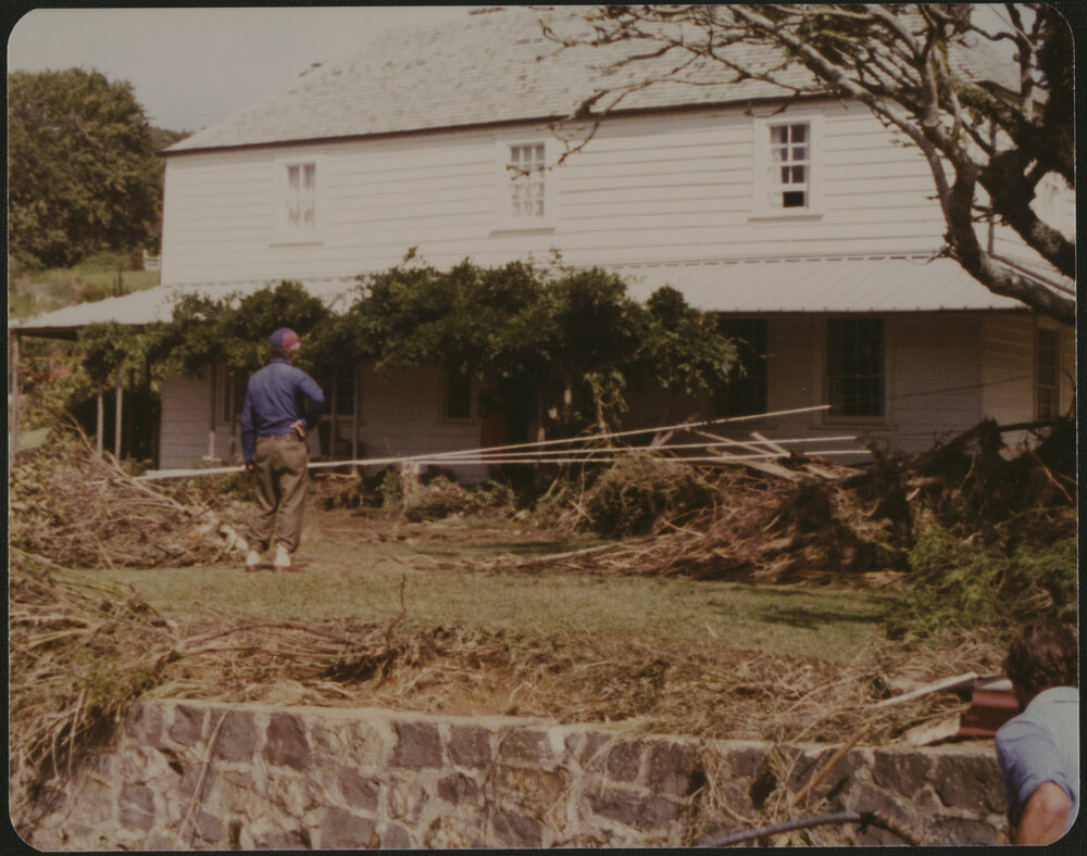 Debris outside the Kemp House