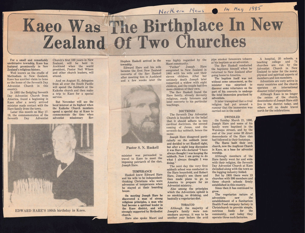 Kaeo was the birthplace in New Zealand of two churches