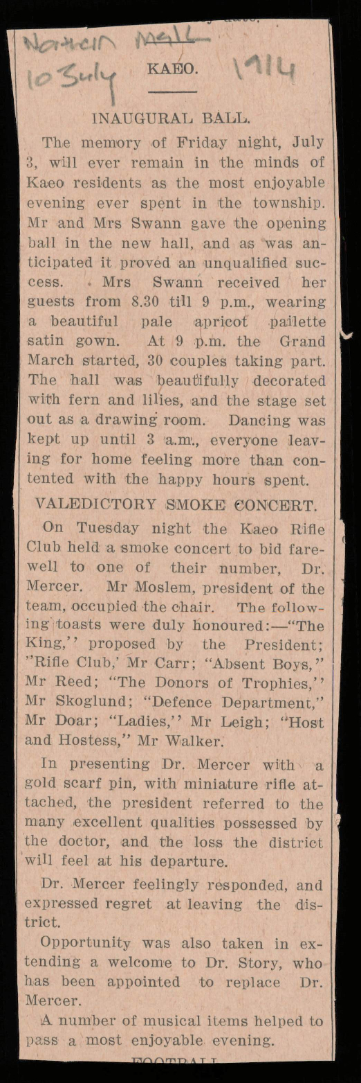 Kaeo: Inaugural Ball