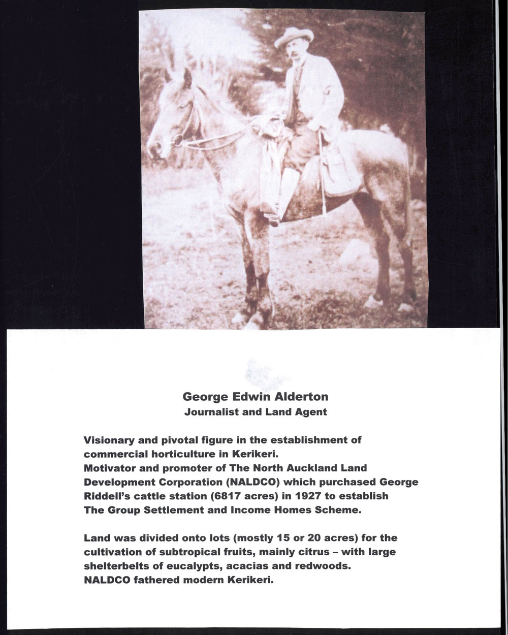George Edwin Alderton : Journalist and land agent
