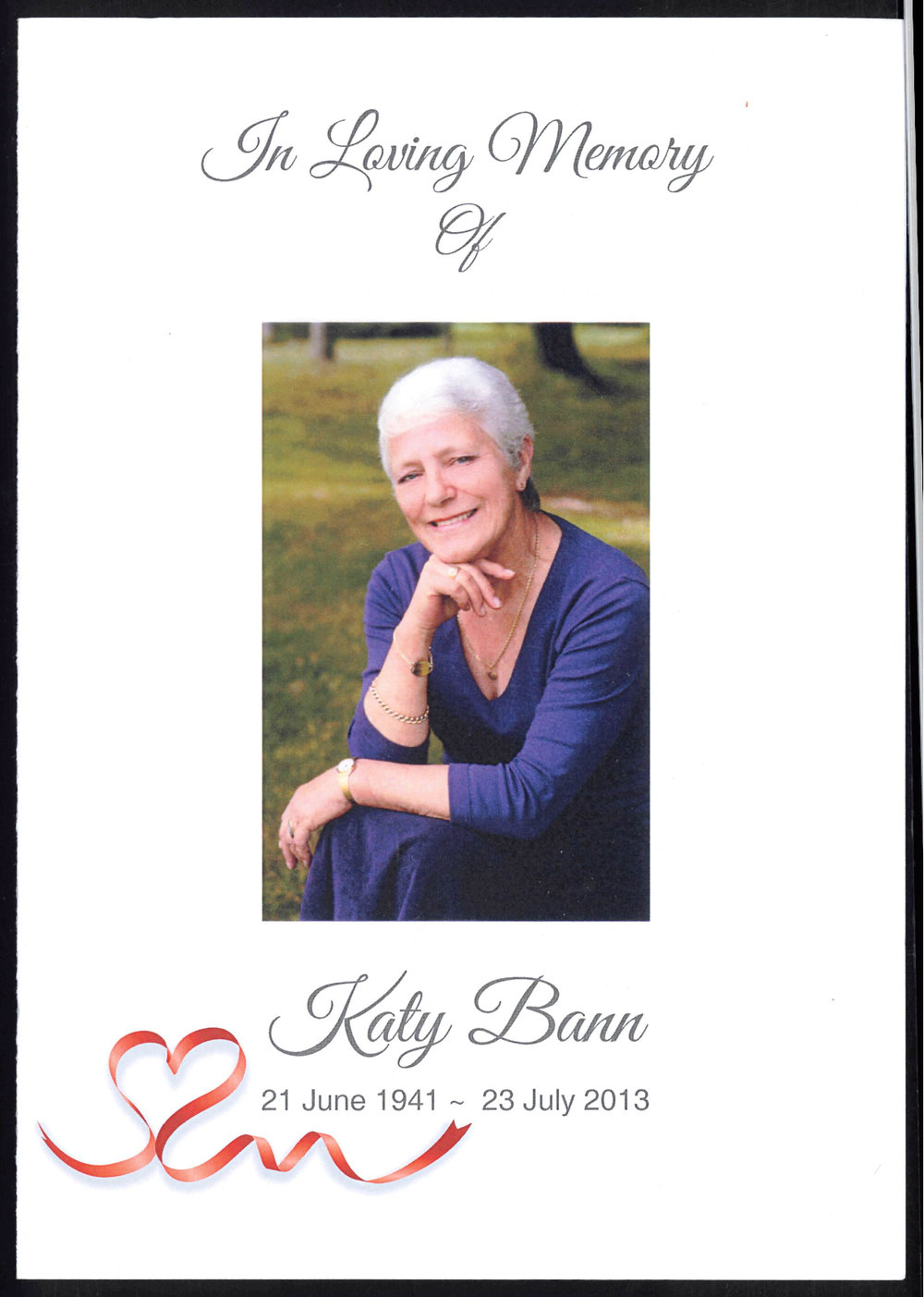 In loving memory of Katy Bann