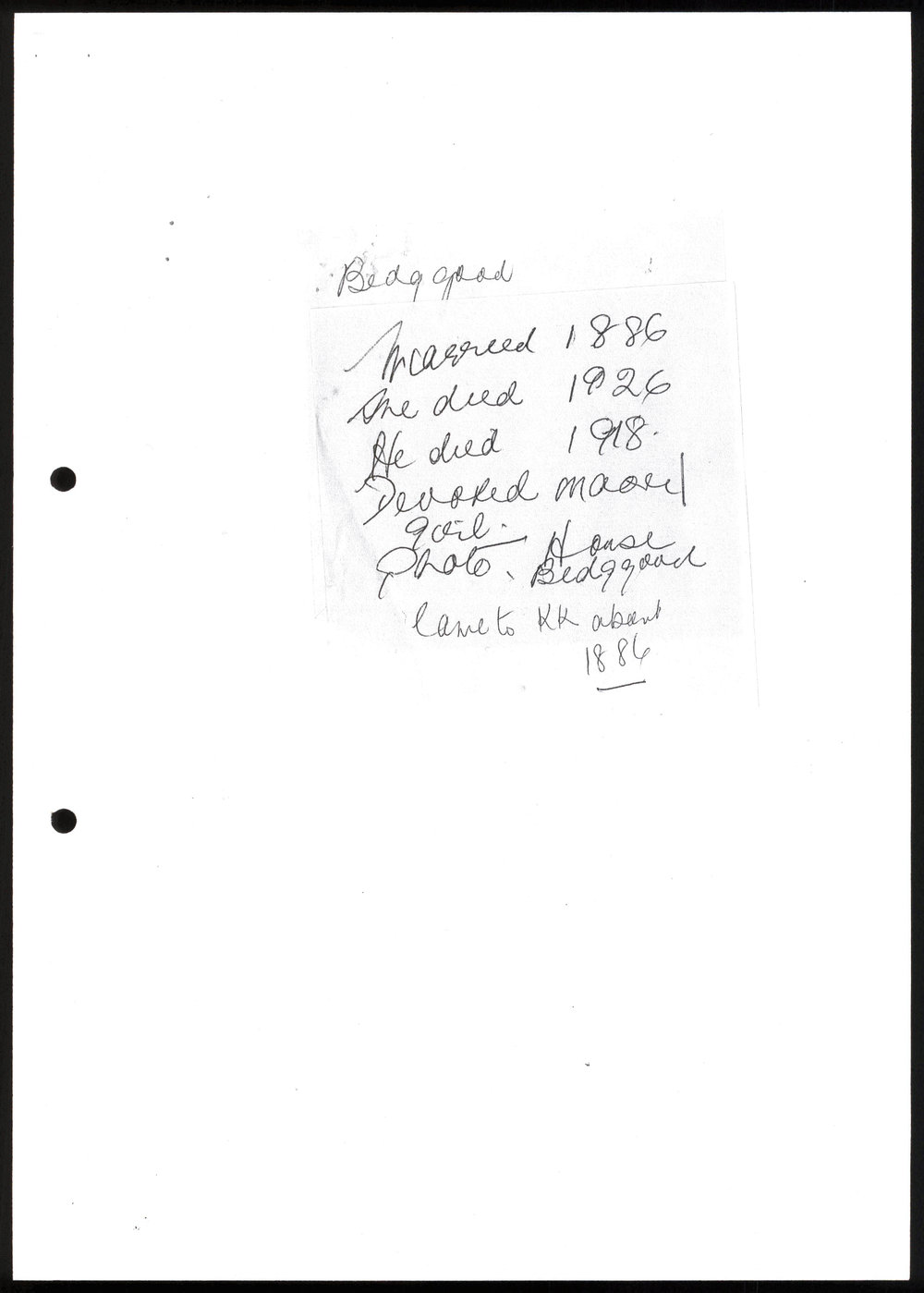 James and Elizabeth Bedggood