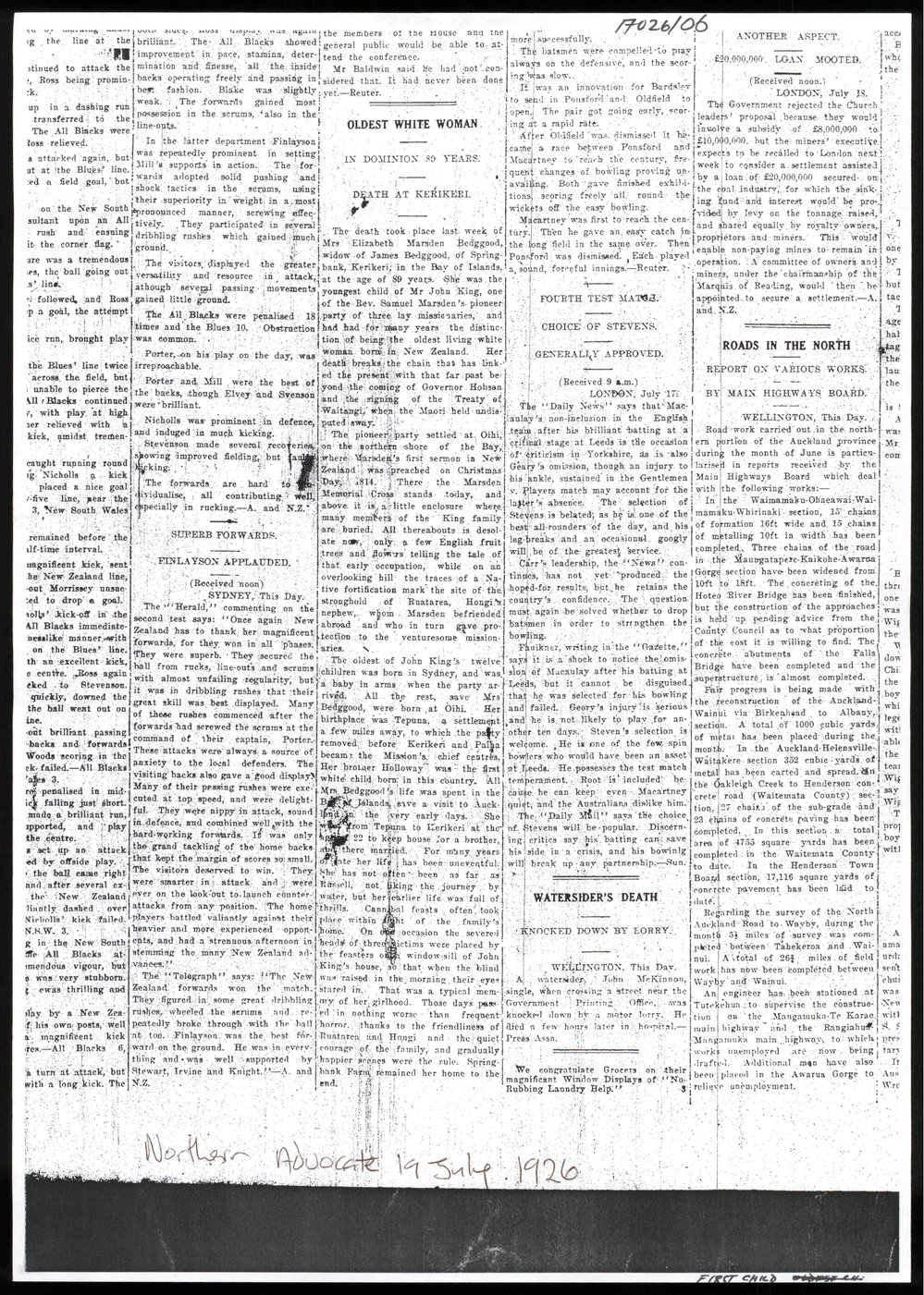 Obituary of Elizabeth Marsden Bedggood