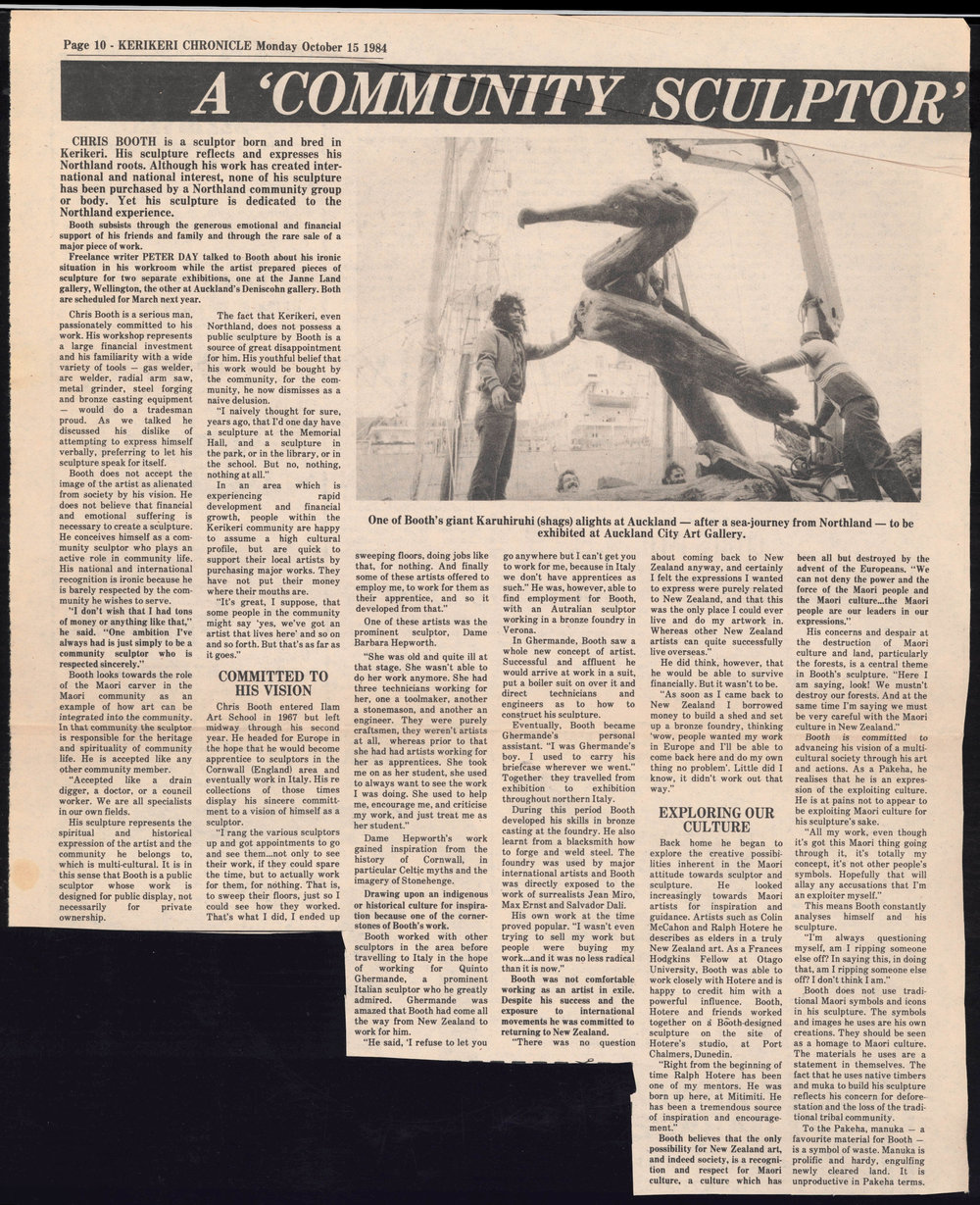 A 'Community Sculptor' yet to fulfil his role