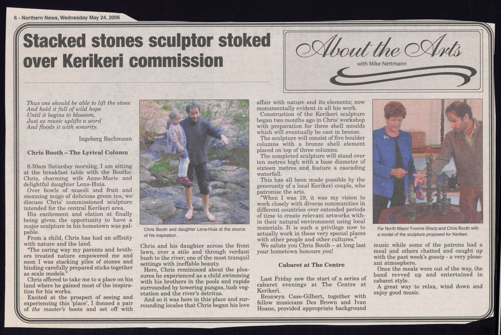 Stacked stones sculptor stoked over Kerikeri commission