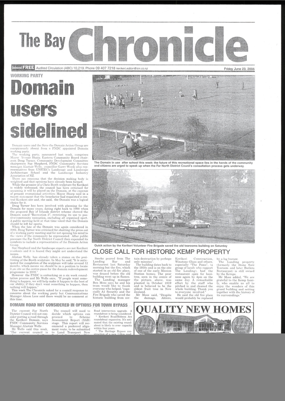Domain users sidelined : Close call for historic Kemp property