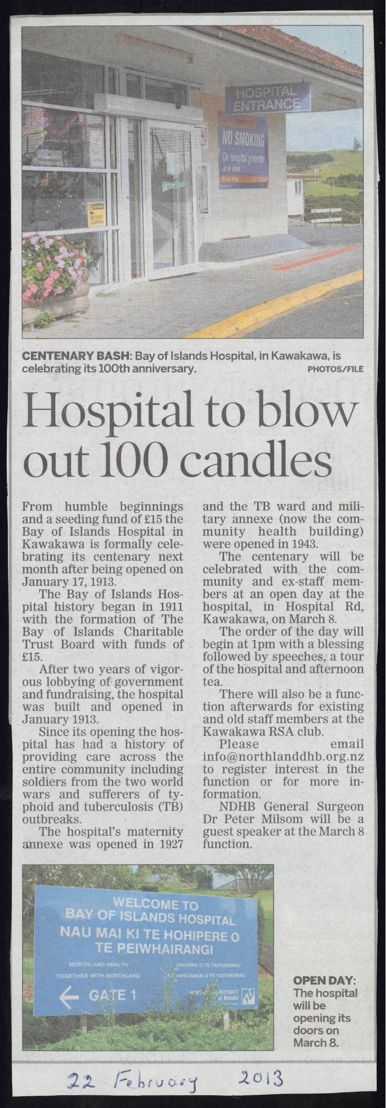 Hospital to blow out 100 candles