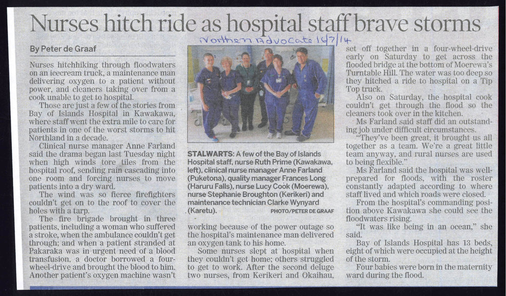 Nurses hitch ride as hospital staff brave storms