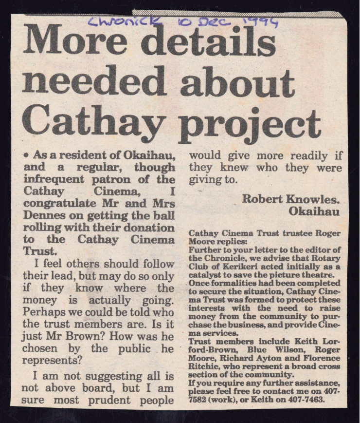 More details needed about the Cathay Cinema project