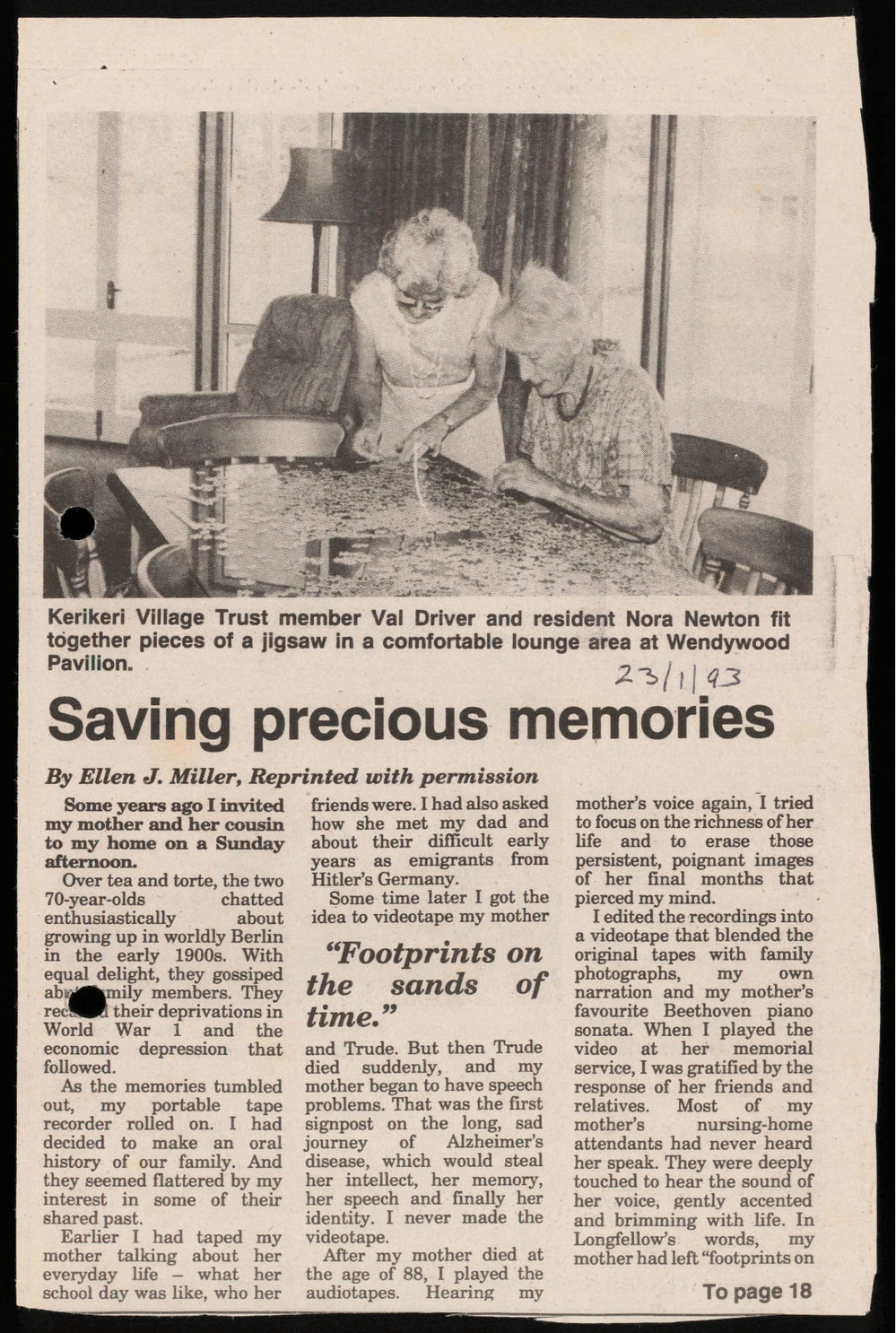 Saving precious memories