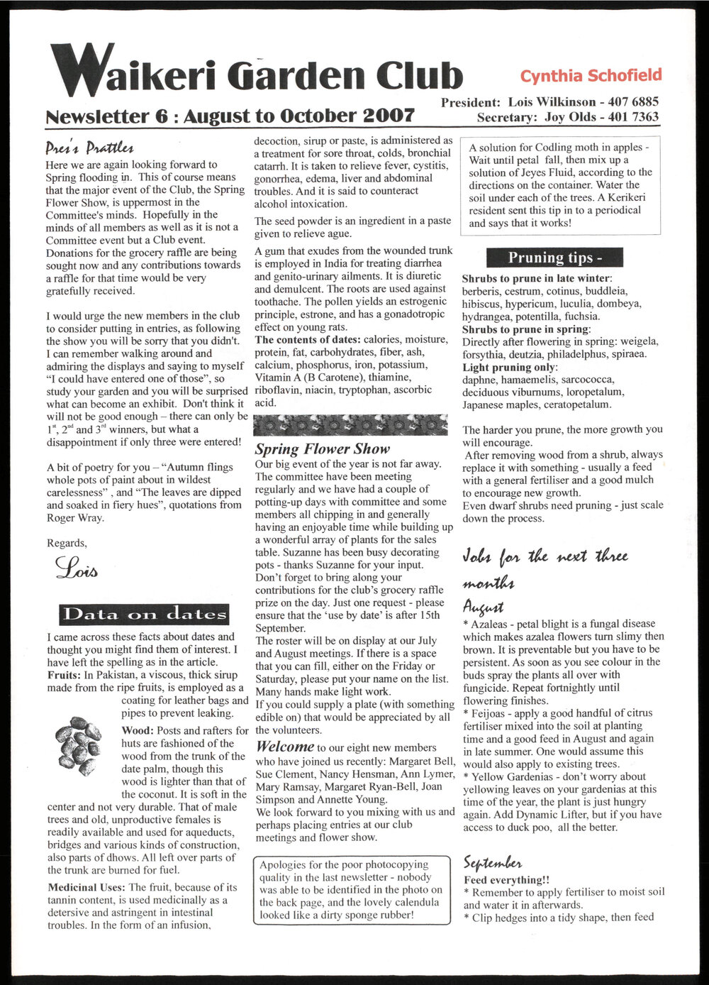 Waikeri Garden Club Newsletter 6