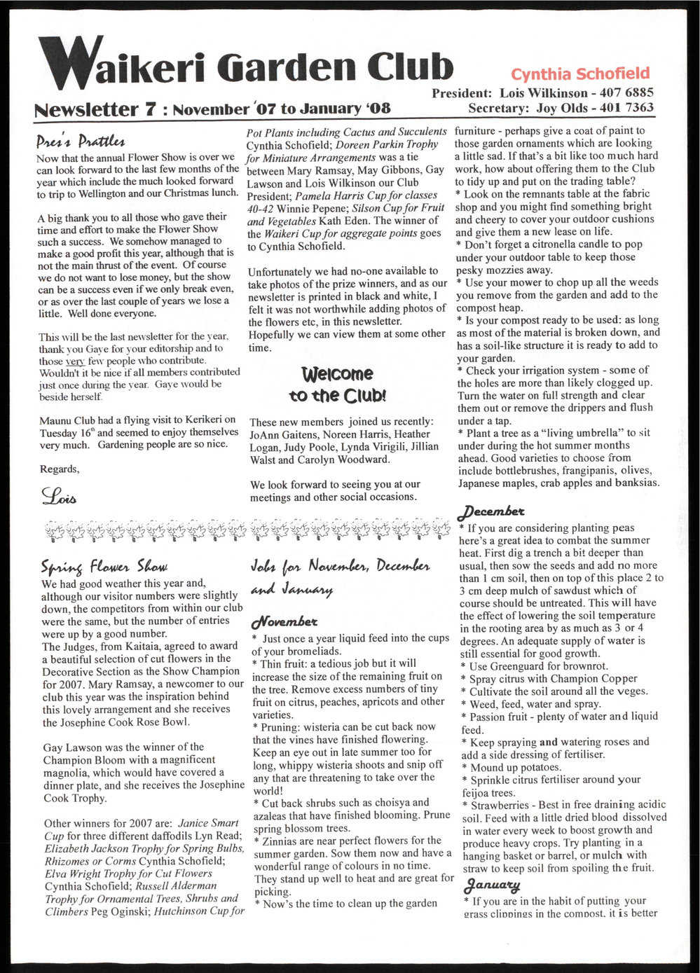 Waikeri Garden Club Newsletter 7