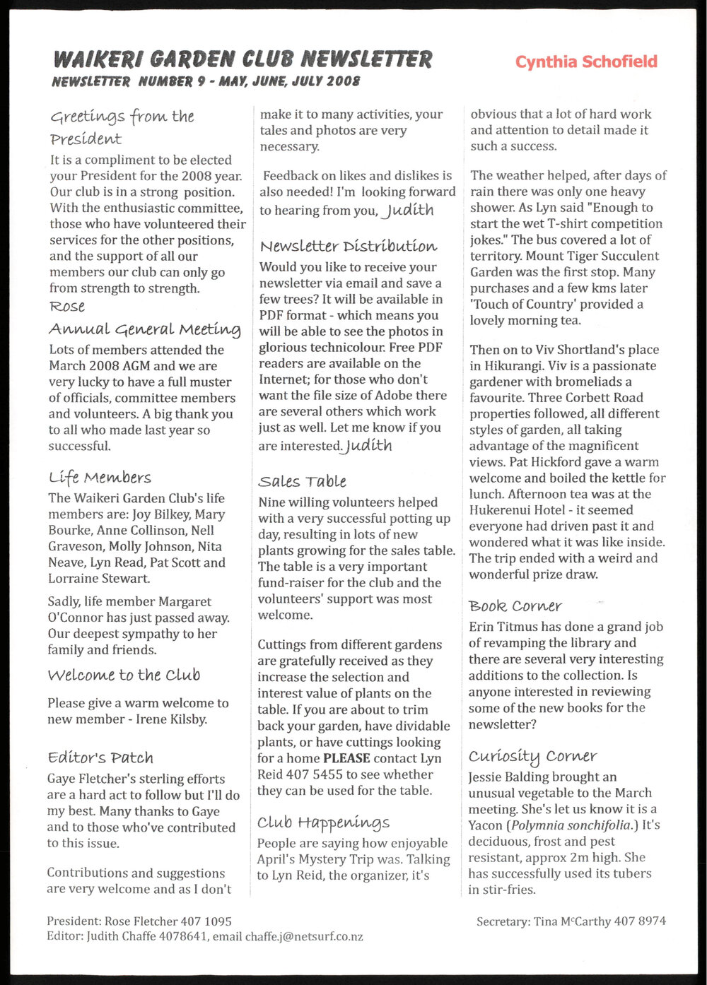 Waikeri Garden Club Newsletter 9