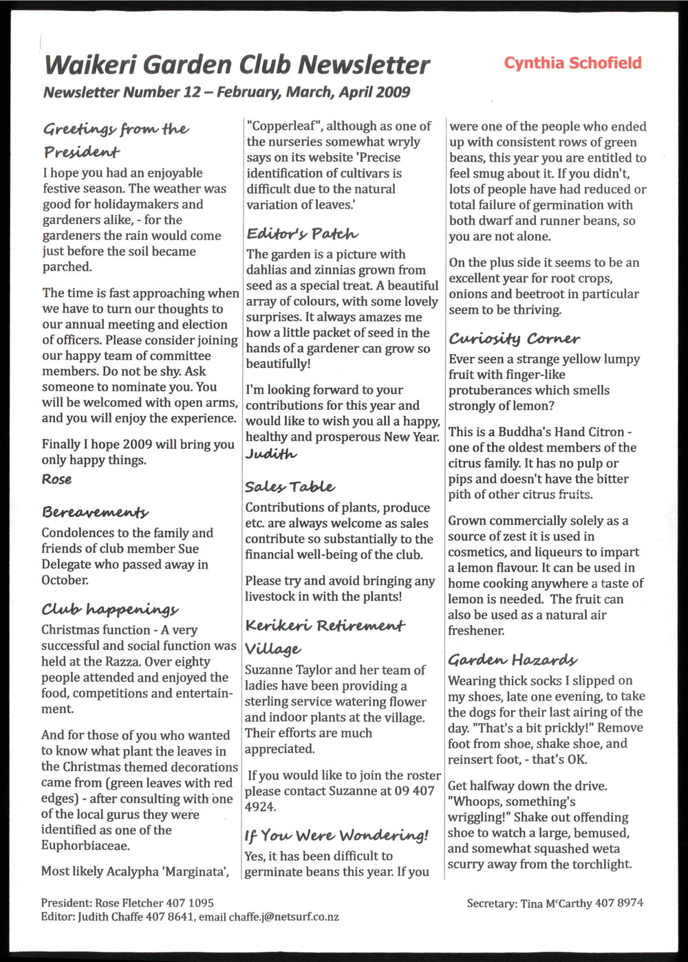 Waikeri Garden Club Newsletter 12