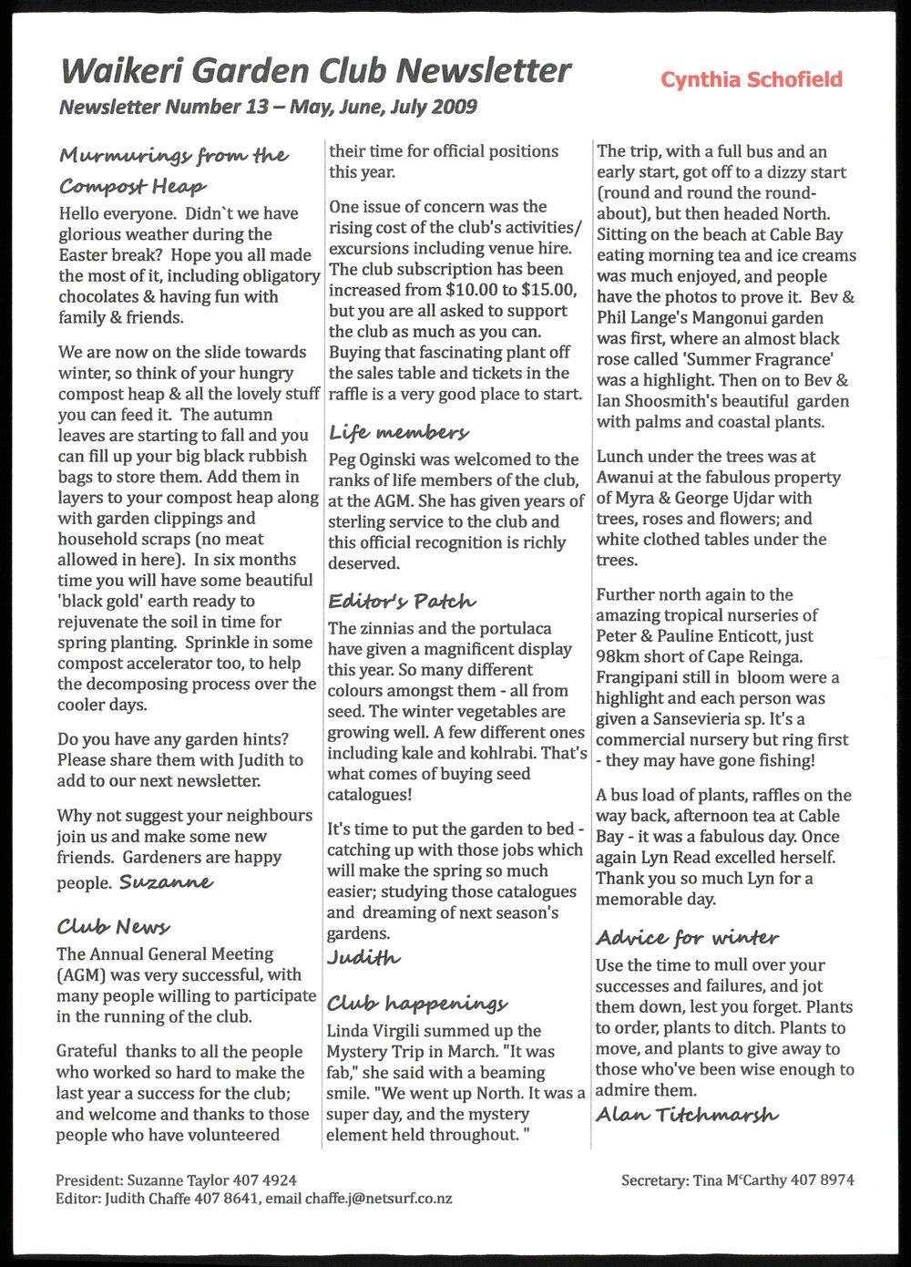 Waikeri Garden Club Newsletter 13