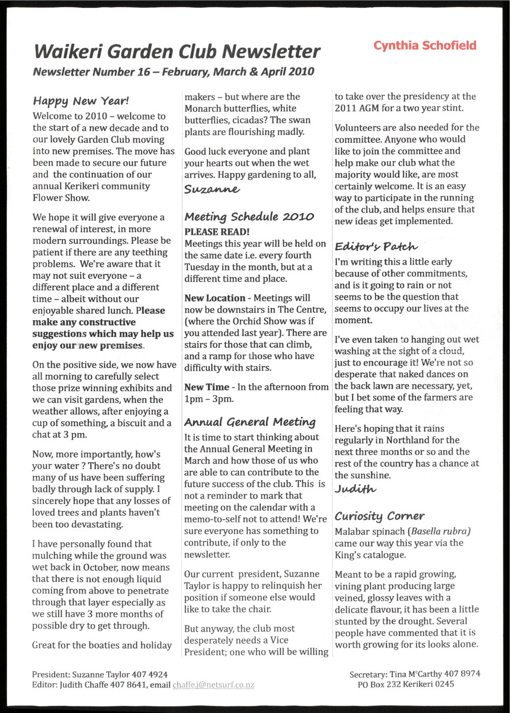 Waikeri Garden Club Newsletter 16