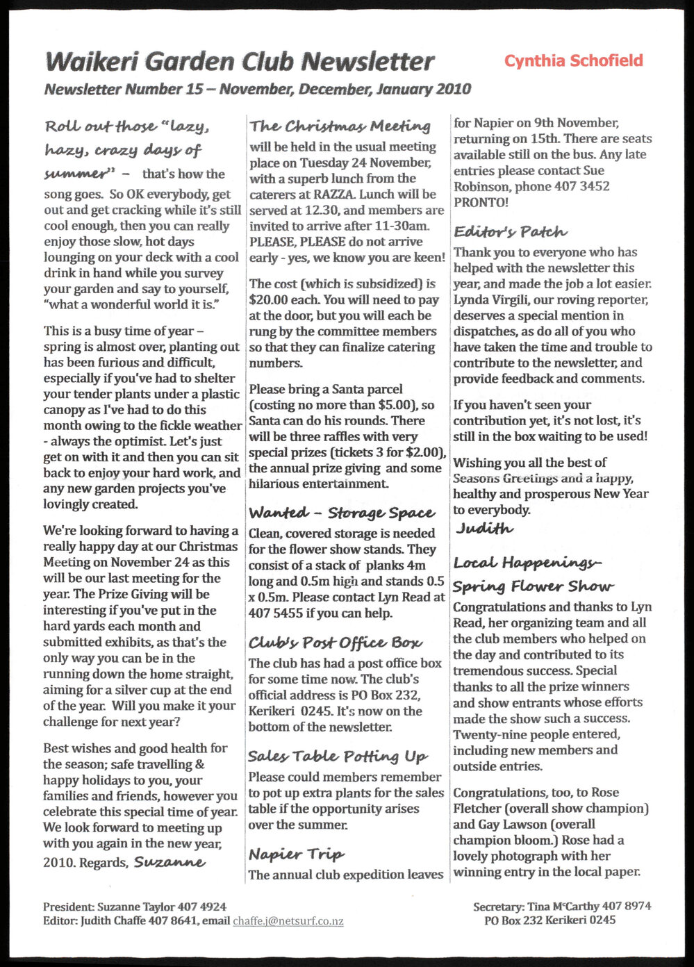 Waikeri Garden Club Newsletter 15