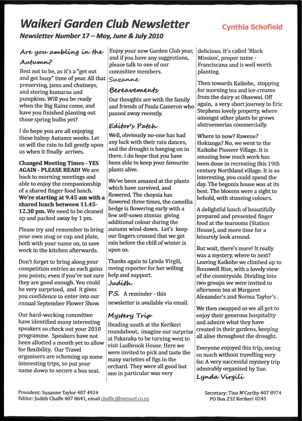 Waikeri Garden Club Newsletter 17