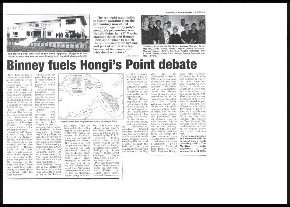 Binney fuels Hongi's Point debate