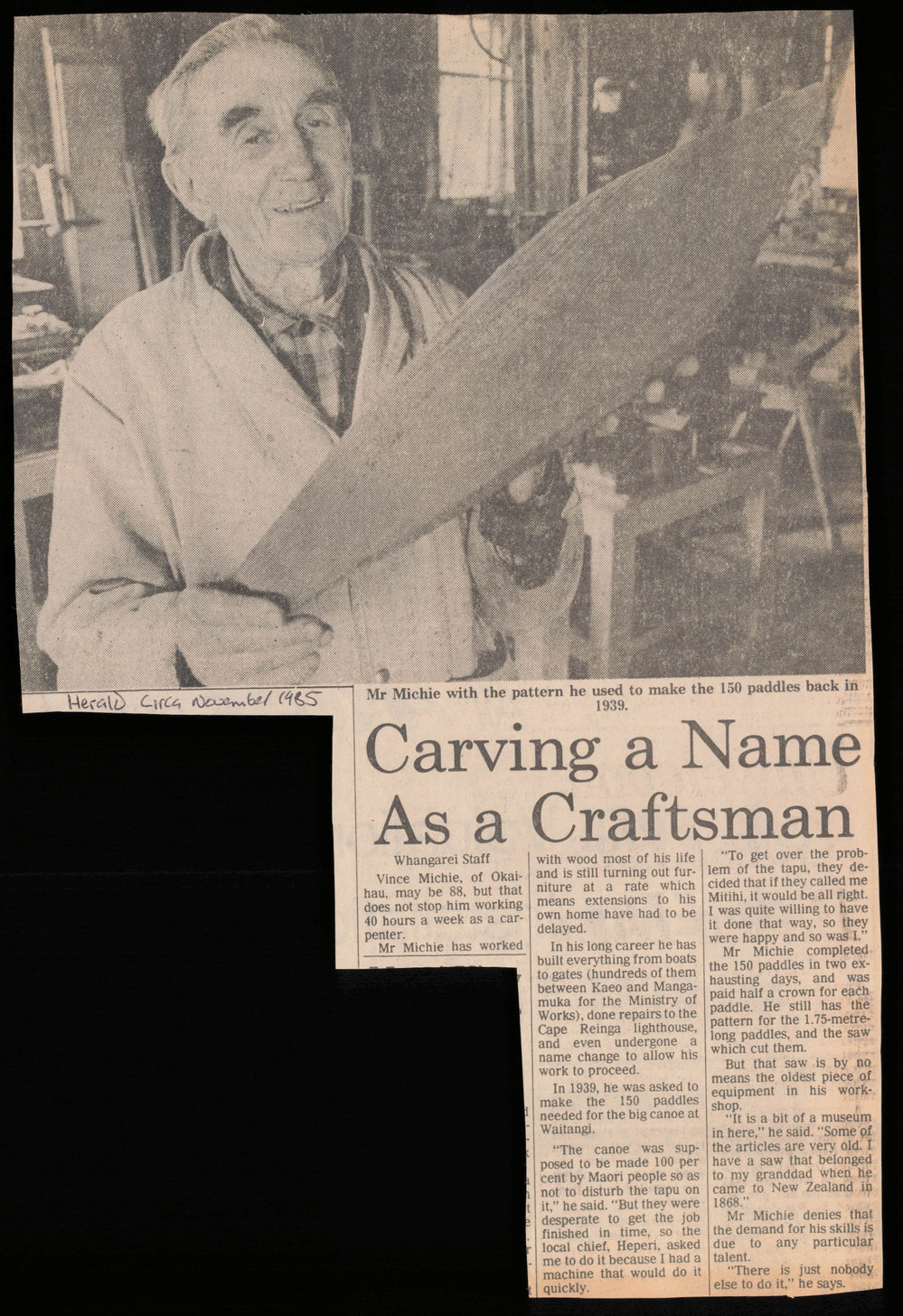 Carving a name as a craftsman