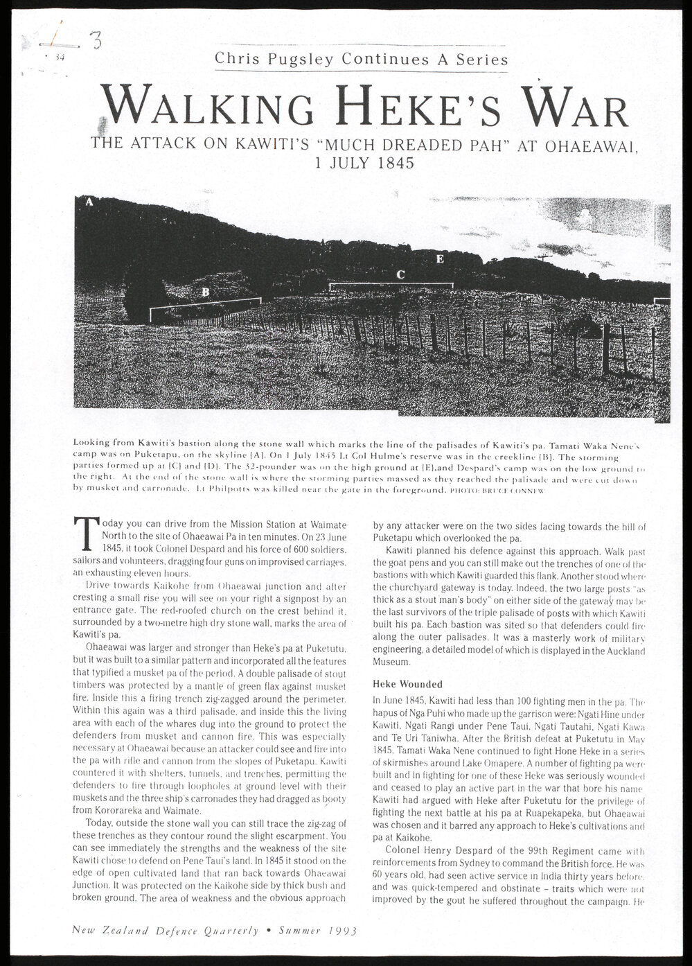 Walking Heke's War : The attack on Kawiti's pah at Ohaeawai